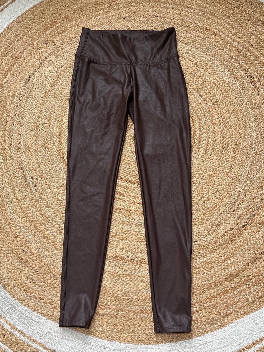 Time and Tru Brown Faux Leather Leggings